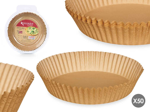 Lot de 50 petits moules ronds en papier pour friteuses à air