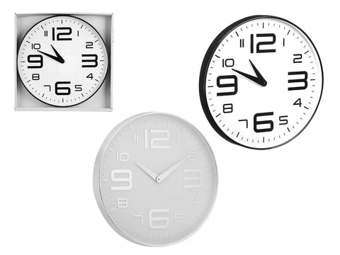 Reloj Redondo 30x30cm Números Grandes surtido 2 modelos