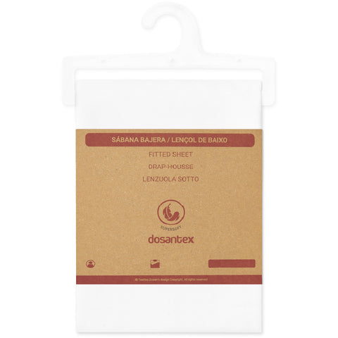 Sábana Bajera cama 150cm Microfibra Lisa Blanca Dosantex