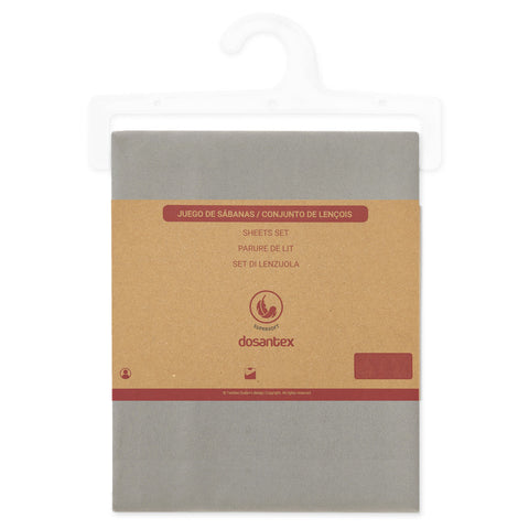 Juego de Cama 150cm Microfibra Lisa Gris Dosantex