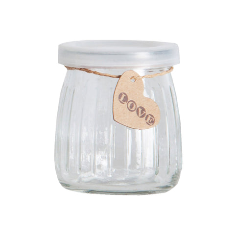 Pot de Vidre amb Tapa i Penjoll Love 140ml