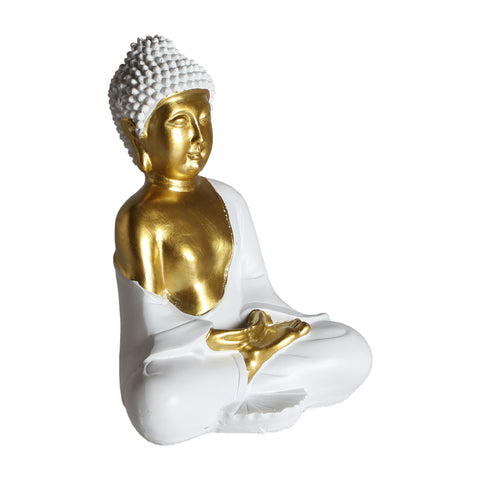 Figura Decorativa Budha Blanco Dorado 24,2cm
