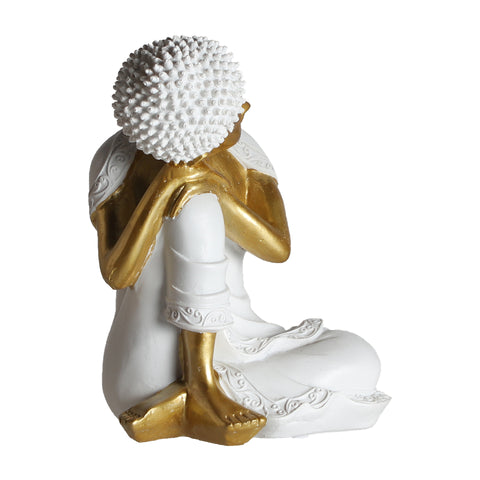 Figura Decorativa Budha Blanco Dorado 18,8cm