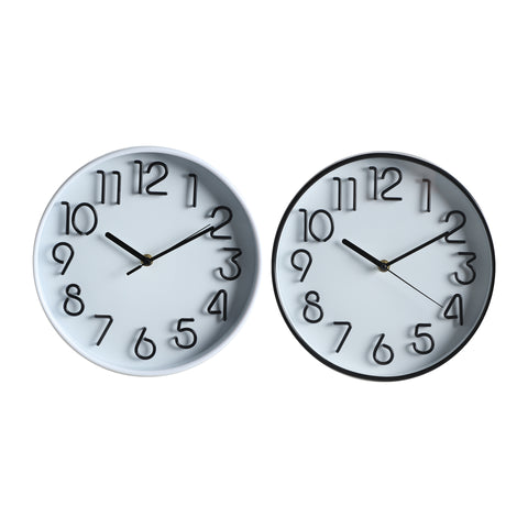 Reloj Pared 25cm surtido Blanco Negro