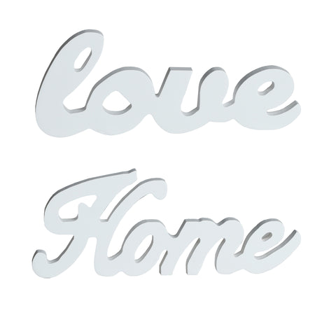 Figura Decorativa Love Home Blanca 25x2x10cm