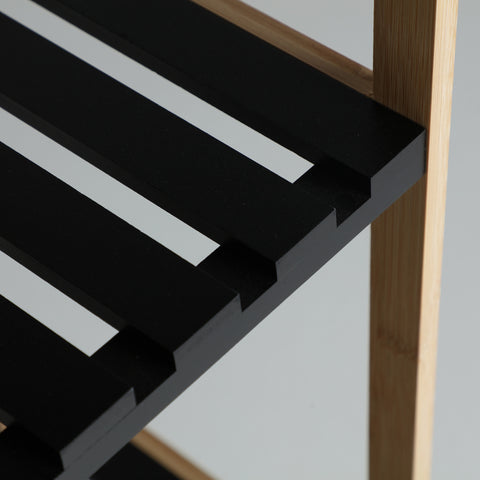 Prestatgeria Bambú 4 Prestatges Negra 110x35x35cm