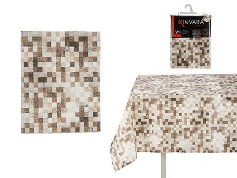 Mantel Loneta Antimanchas 140x180cm Cuadros Beige