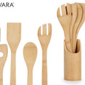 Soporte 5 Piezas Utensilios Bambú