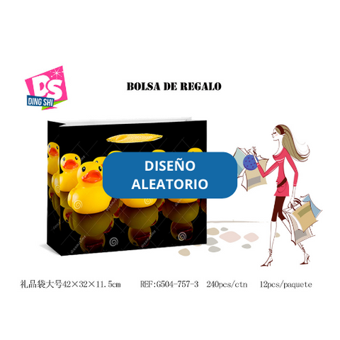 Pack 12 Bolsas Papel de Regalo 32x42x12,5cm Diseño Aleatorio