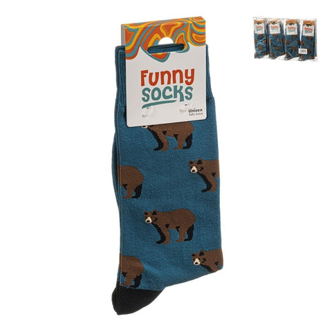 1 Par Calcetines Oso Funny Socks