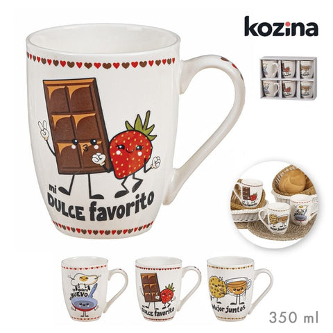 Pack 6 Tazas Mug 350ml Desayuno