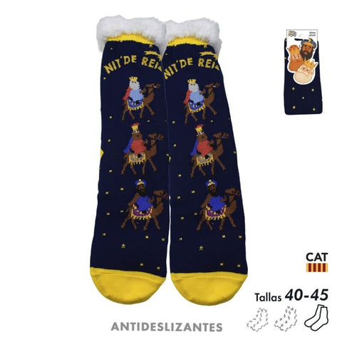 Calcetines Man Talla 40-45 Antideslizantes Nit de Reis Sherpa Catalán