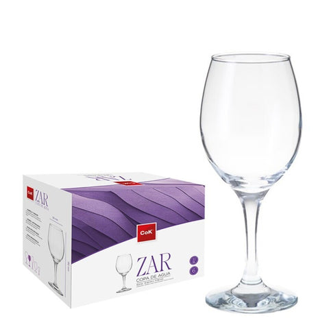 Pack 6 Copas de Agua 31cl Vidrio Zar
