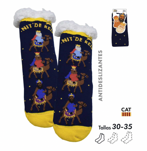 Calcetines Kids Talla 30-35 Antideslizantes Nit de Reis Sherpa Catalán