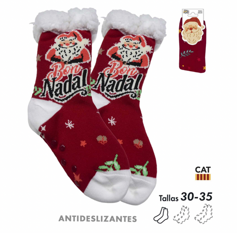 Calcetines Kids Talla 30-35 Antideslizantes Bon Nadal Sherpa Catalán