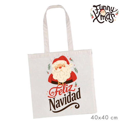 Bolsa de Tela Tote Feliz Navidad Castellano