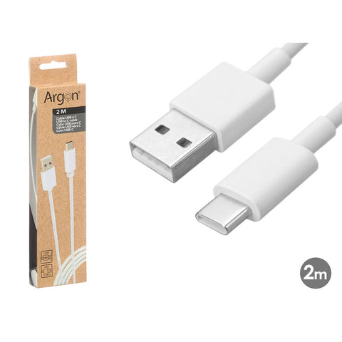Cable USB a C Blanco 2m