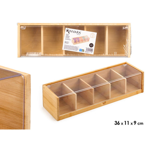 Caja Bambú 5 Compartimentos