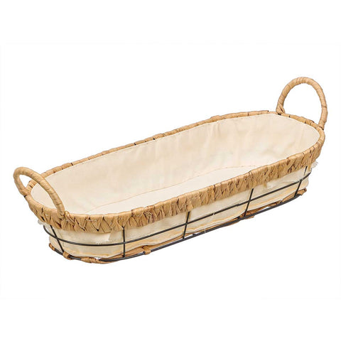Cesta Metal Ovalada Tela 42x19x7,5cm