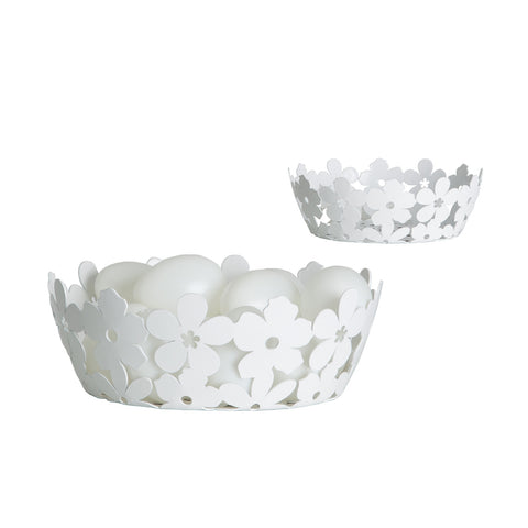 Cesto Moderno Hierro Blanco 20x20x7cm
