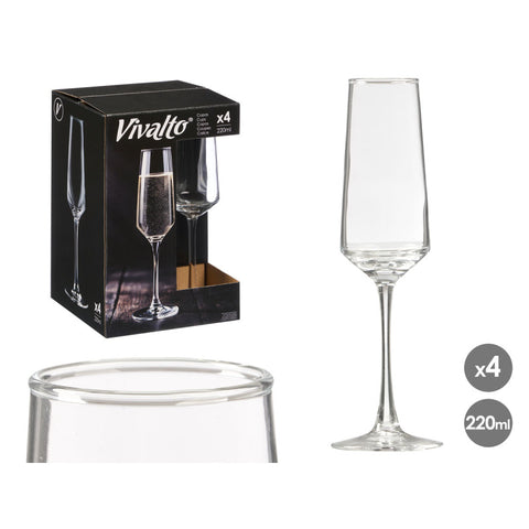 Pack 4 Copas de Cava 220ml