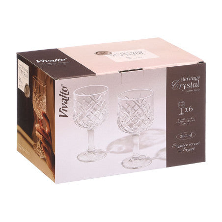 Pack 6 Copes Encunyades 380ml Transparent