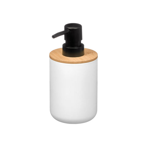 Dosificador de Plástico Bambú Blanco