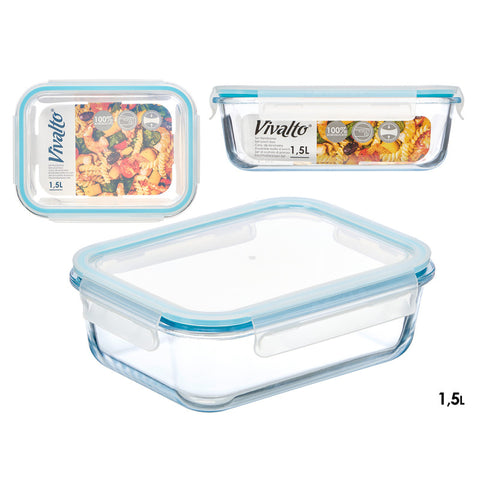 Fiambrera Borosilicato Hermética 1500ml