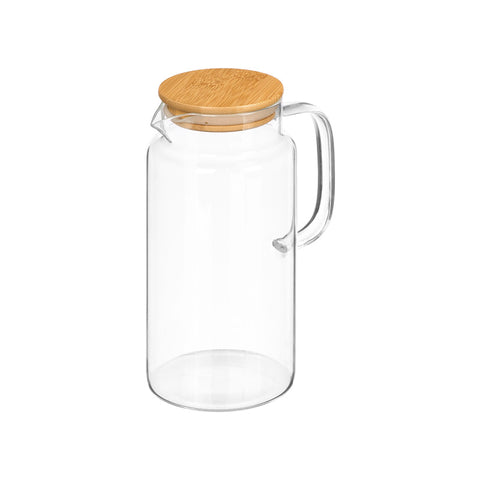 Jarra Borosilicato Cuadrada Tapa Bambú 1,5 Litros