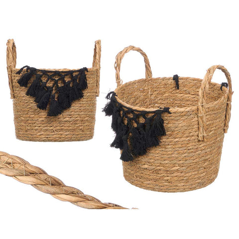 Macetero Macramé Colgante Negro Pequeño