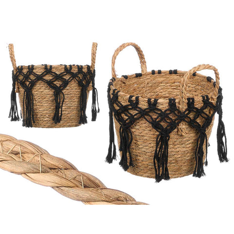 Macetero Macramé Colgante Negro Pequeño