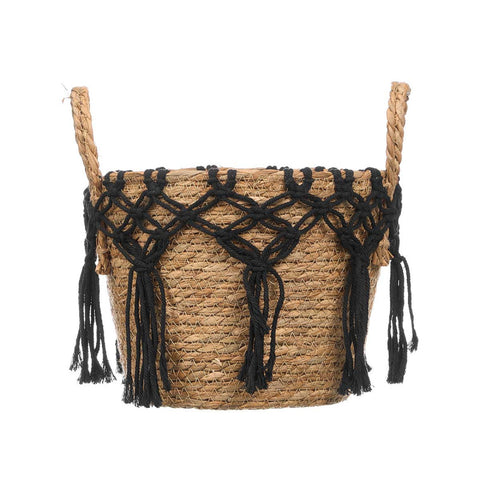 Macetero Macramé Colgante Negro Pequeño