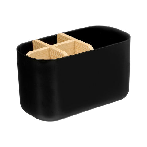 Organizador Plástico Bambú 5 Huecos Negro