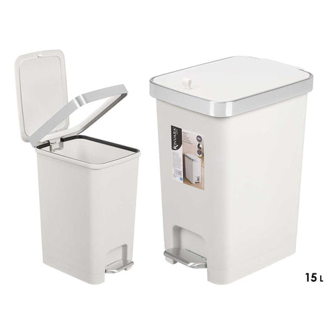 Papelera Pedal Blanca 15L