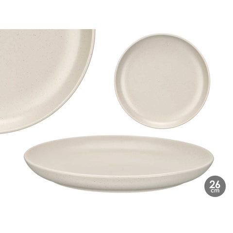Plato Llano 26cm Moteado Gris Claro