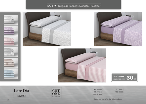 Juego de Sábanas 50% Algodón cama 150cm Cotone