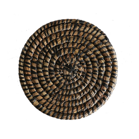 Salvamantel Rodó Rústic Negre 26cm Fibra Natural