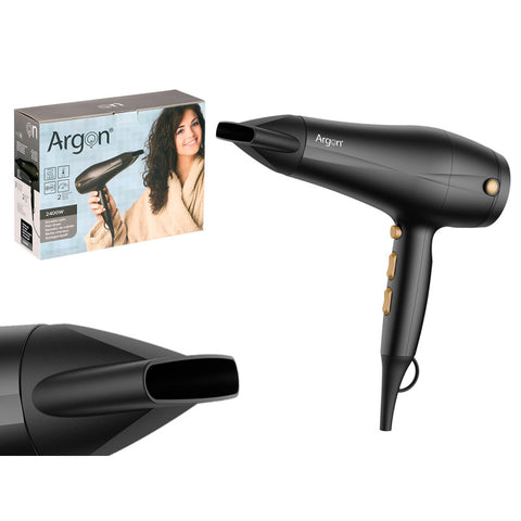 Secador de Pelo 2400W Argón Negro Dorado Mate