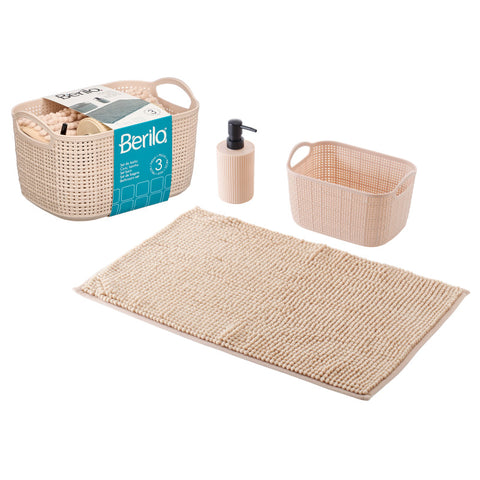 Set 3 Piezas de Baño Beige