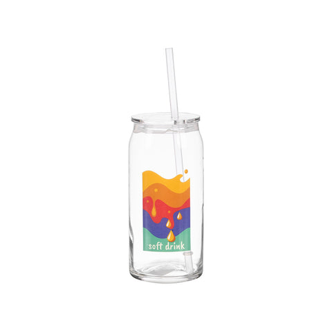 Vaso Tapa Pajita Cristal Soft Drink 600ml